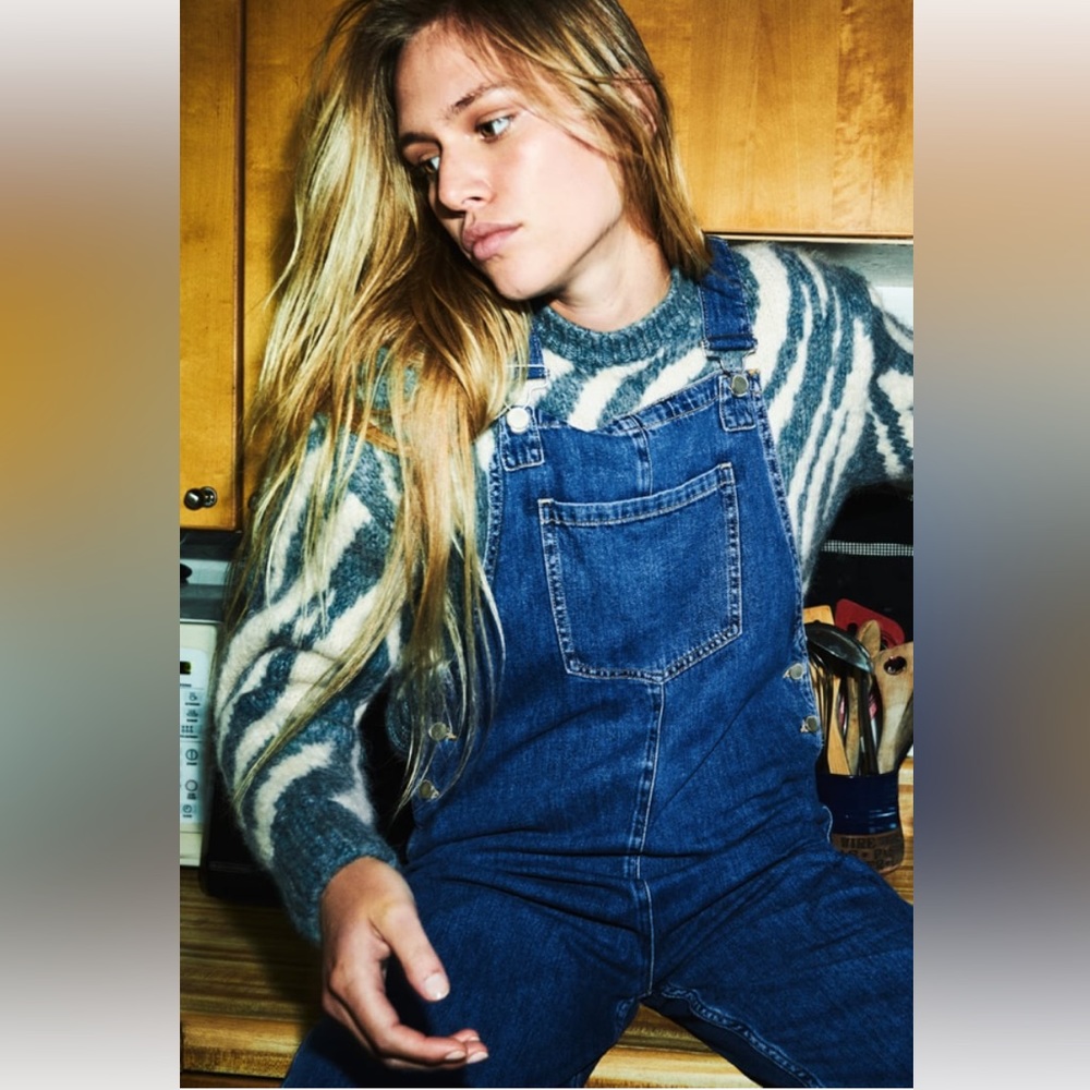 Zara Long Denim Overalls (large)